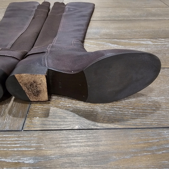 Tory Burch Jack Landed Capra Elastic Leather Over The Knee Riding Boots Size 7.5 - Picture 8 of 13